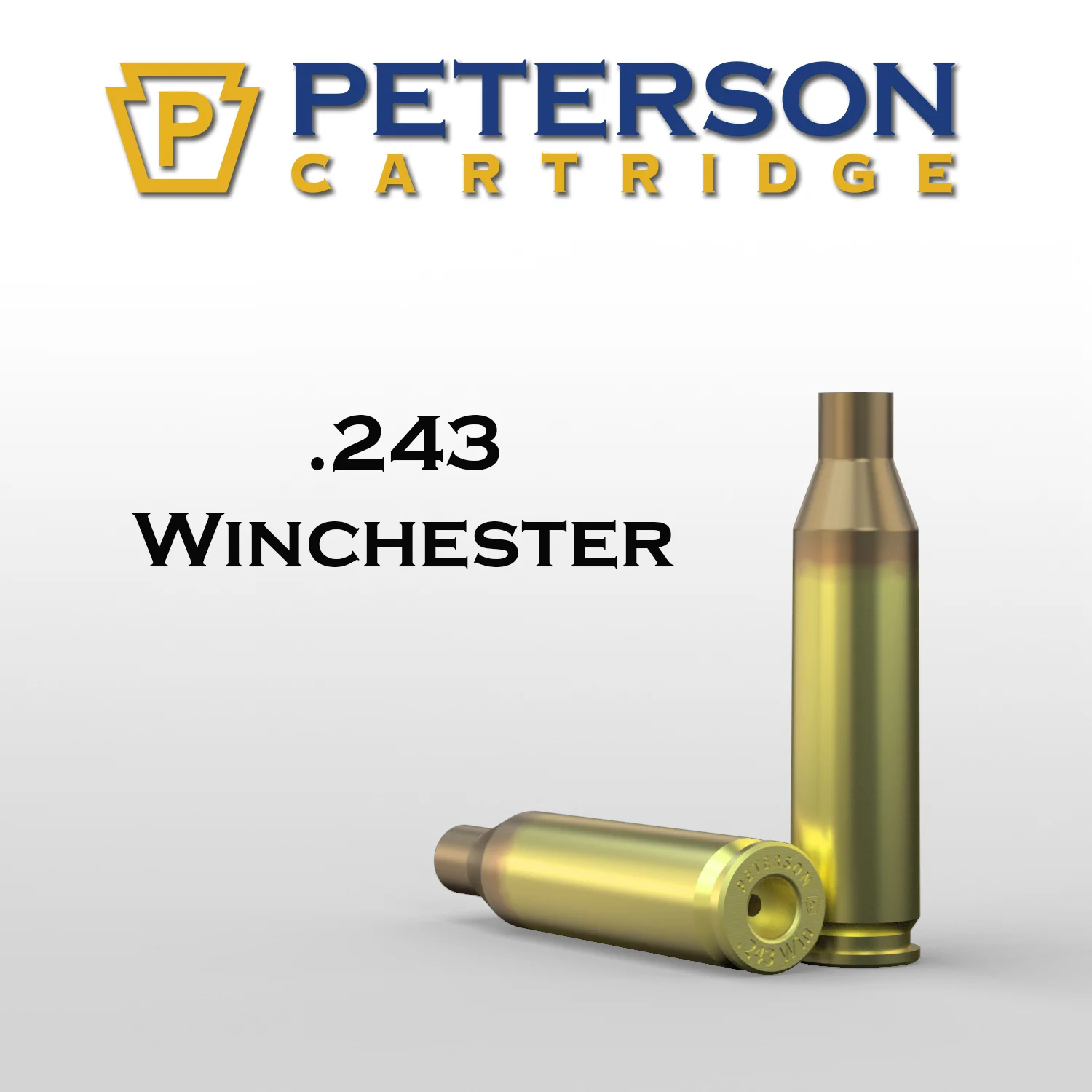 (image for) Peterson Cartridge 243 Winchester Unprimed Brass 50ct
